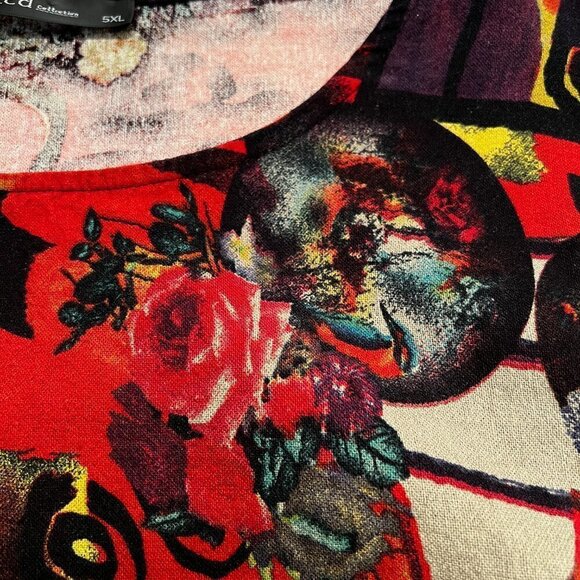 Colorful Tribal Print Dress Plus Size 5X Art You Wear‎ Zanzea Collection Linen - Picture 6 of 7